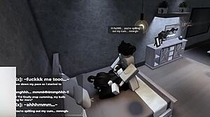 Conversational-neutral sentence with roblox bunny-girl hopping around until she succeeds