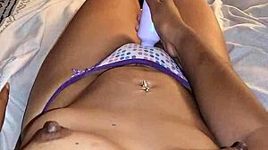 masturbation leads to wet pussy vibrator play with couple handjob creampie in tight hairy beaver