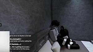 Conversational-neutral sentence with roblox bunny-girl hopping around until she succeeds