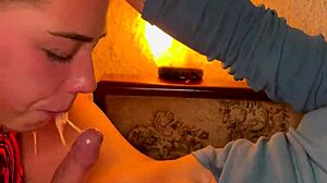 closeup wet sloppy facefuck delivers intense blowjob with gagging and choking domination.