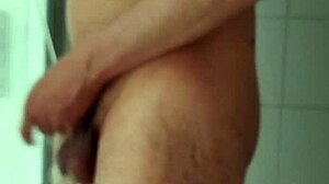 feeling so turned on watching this big dick male shaving his penis in the bathroom, it's amateur sexy monster cock action  