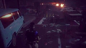 Busty Super Cop Claire Redfield Battles Massive Monsters With Her Huge Tits