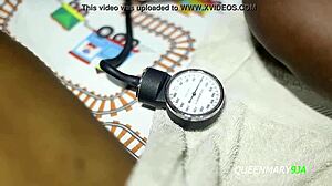 Naughty nurse jessica handles ts patient with big black cock in close up hairy pussy creampie