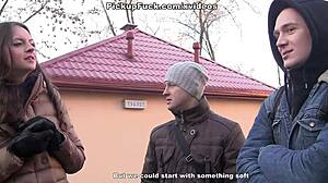 Steamy pickup fucking to get warm in scene 3