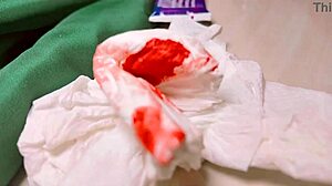 Amateur babe gets banged in ffm trio with doggystyle and blowjob