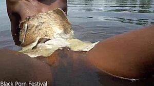 African Tribe Woman Fucked By Tourist In Tropical Forest Stream Outdoor