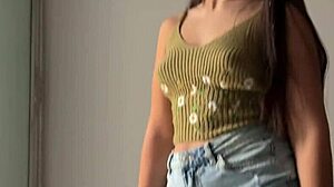 Step brother fucks step sis after tattoo threat in homemade creampie sex