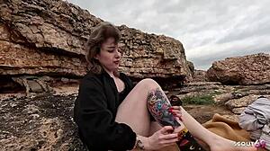 Dirty Curvy German Teen 18+ Sucks Stranger Blowjob In Quick No Condom Beach Fuck With Cum In Mouth