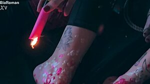 These Feet Only Get Excited With Kinky Games Like Sucking Toes In Bdsm With Brunette And Redhead Lesbians?