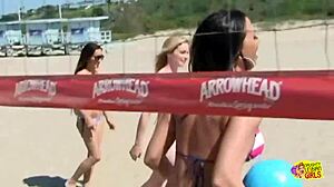 Lesbian Group Bangs Indoors After Beach Volleyball