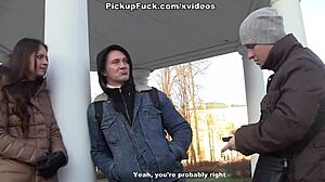 Steamy pickup fucking to get warm in scene 3