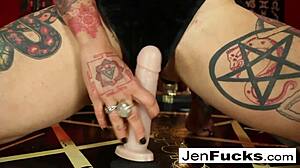 Sexy Tattooed Babe Gives Jerk Off Instructions with Big Tits Tease