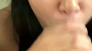 Asian Slut Gives Sloppy Thorough Blowjob To Huge Black Cock