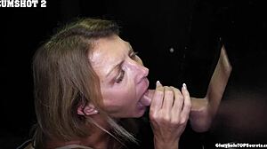 Ah, milf summer, we love seeing that experienced blowjob at the gloryhole with big ass tease and cum swallow