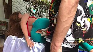 Amateur Lies To Give Assfucking With Sex Toy Doll In Outdoor Public Solo