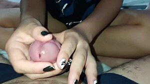 casallombra gets a beautiful sloppy handjob from his submissive wife