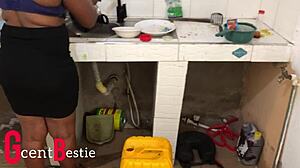 i catch stepsister bent over in kitchen for passionate morning sex