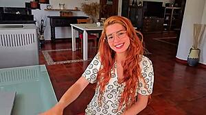 Petite Colombian Redhead Sucks Big Cock in Homemade Pov with Best Friend