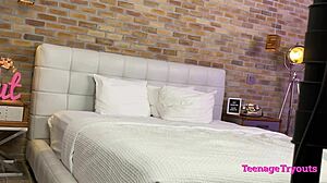 Blonde slut Blake Blossom shows tight ass and wet pussy in backstage behind the scenes