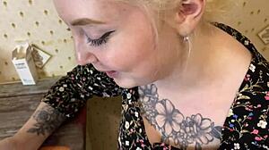 Russian Teen Blonde Skips Homework For Homemade Blowjob On Huge Cock