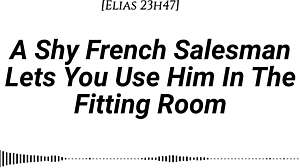 Shy French Salesman Pulled Into Changing Room For Romantic Oral And Riding Foreplay