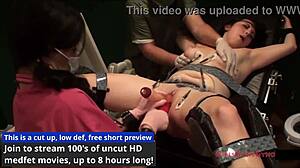 Nurse Tina Lee Comet in latex gloves and skirt strips for anal fingering and toy play with moaning orgasms at hospital