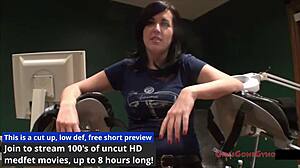 Nurse Tina Lee Comet in latex gloves and skirt strips for anal fingering and toy play with moaning orgasms at hospital