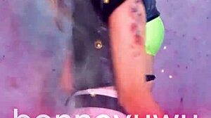 Watch Cute Petite Argentinian Bonneyuwu Dance in Pigtails and White Skirt!