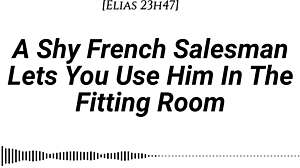 Shy French Salesman Pulled Into Changing Room For Romantic Oral And Riding Foreplay