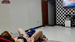 Chubby Novinha Surprises Boyfriend with Anal Assfucking in Bedroom After He Fixes Her TV