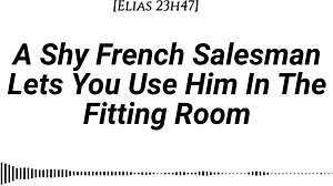 Shy French Salesman Pulled Into Changing Room For Romantic Oral And Riding Foreplay