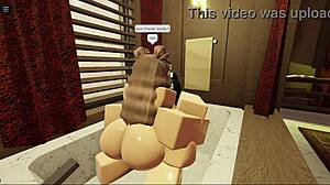 Brunette with Fat Ass Sucks and Fucks in Bathtub