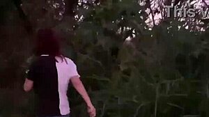 Morrita boldly fucks hard on the hill in wild outdoor action