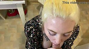 Russian Teen Blonde Skips Homework For Homemade Blowjob On Huge Cock