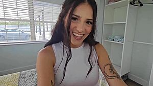 playing a new game with my latina step sis sofie reyez turns into cowgirl doggystyle creampie pov