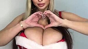 Merry Christmas Celebration With Big Natural Tits From Hot MILF And Two Juicy Gifts