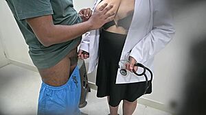 doctor engages in detailed interaction with patient at hospital