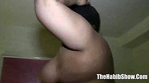 Surprising contrast of big black cock dominating bbw in raw ghetto threesome action