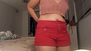 Ginger Paris pleases vagina doggystyle with toys and squirting orgasm in big tits action.