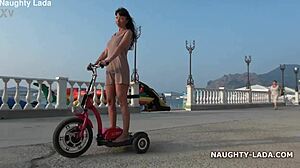 I ride naked in public for some outdoor nudity fun.