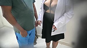 doctor engages in detailed interaction with patient at hospital