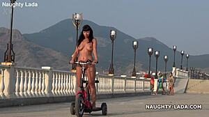 I ride naked in public for some outdoor nudity fun.
