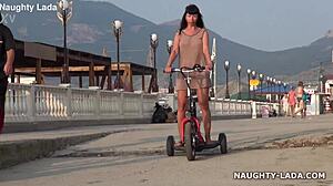 I ride naked in public for some outdoor nudity fun.