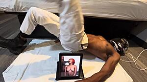 Exotic Black Muscular Lady From California Keeps Abs Tight And Skinny Body Fit In College Workout