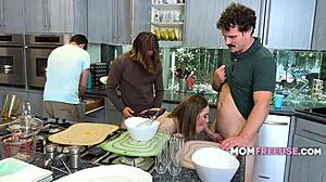 American Thanksgiving Features Cougar Mommy In Taboo 4some With Food And Sex