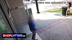 Burglar catches tattooed teen Luna Legend shoplifting candy in office doggystyle pounding by Jovan Jordan