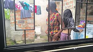 Housewives turn into hot sluts making homemade porn after laundry with sexy mature latina vibes