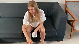 Rent can be free if this cute blonde teen keeps sucking my cock