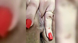 Blonde Brazilian babe Rangel Carlos fingers her juicy swollen pussy piercing in homemade orgasm rush!