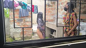 Housewives turn into hot sluts making homemade porn after laundry with sexy mature latina vibes